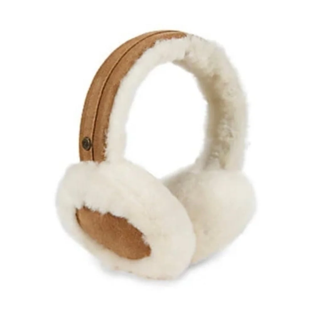 BNIB NWT UGG Women's Water Resistant Sheepskin Earmuffs with Embroidered Logo - Picture 2 of 16